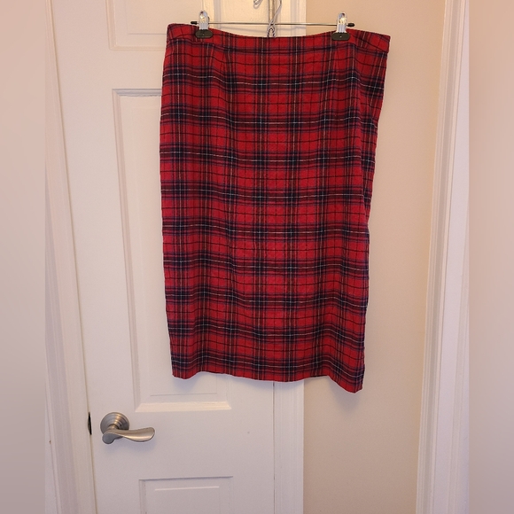 Plaid Pencil Skirt - Picture 1 of 6
